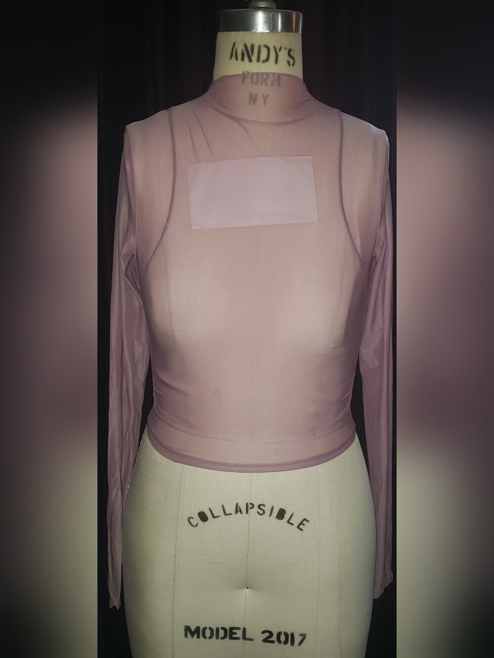 Nike Plush Lilac Crop Stretch Fitted Long Sleeve Thumb Hole Top - Picture 4 of 8